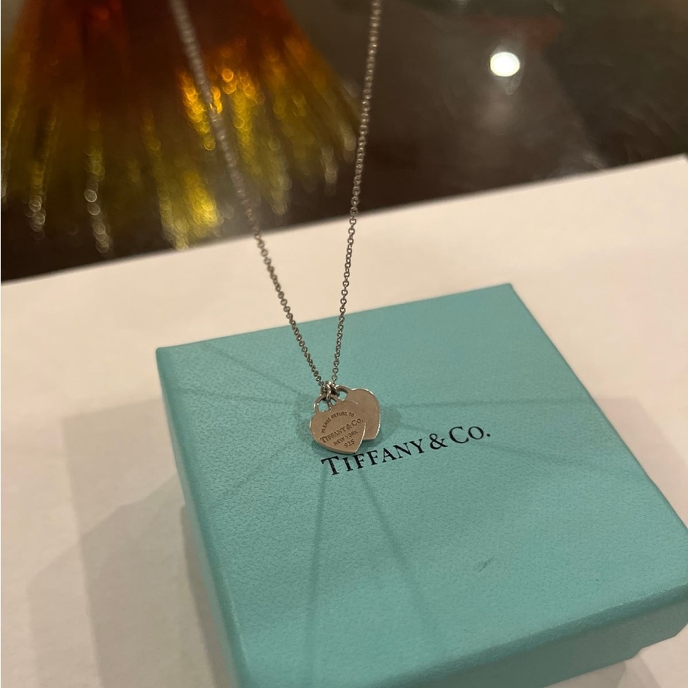 Tiffany and co double heart necklace